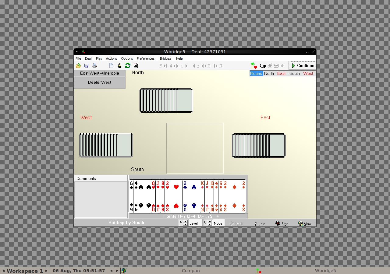 WBridge5 Wine desktop screenshot